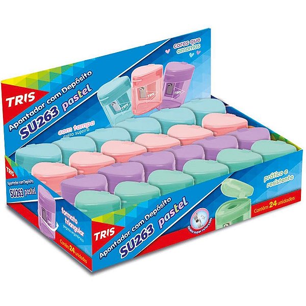 Apontador com deposito tris su-263 pastel (s) - summit (dp.c/24)