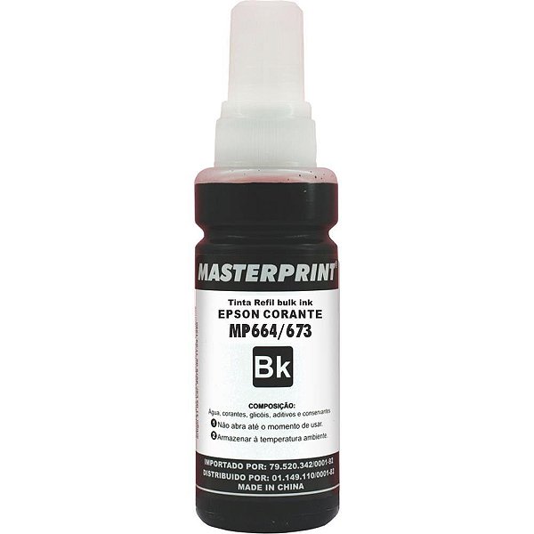Refil de tinta epson comp. 664 preto 100ml. - masterprint (unidade)
