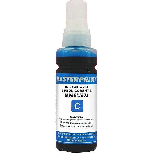 Refil de tinta epson comp. 664 ciano 100ml - masterprint (unidade)