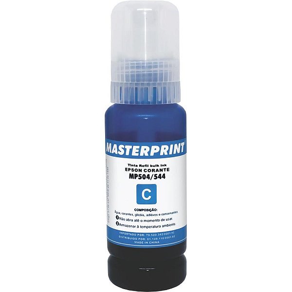 Refil de tinta epson comp. 504/544 ciano 70ml - masterprint (unidade)