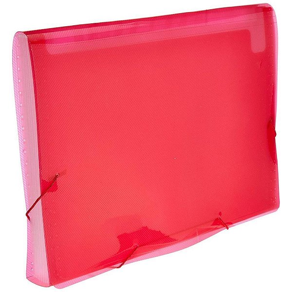 Pasta sanfonada plastica a4 12 divisoes vermelha - polibras (unidade)