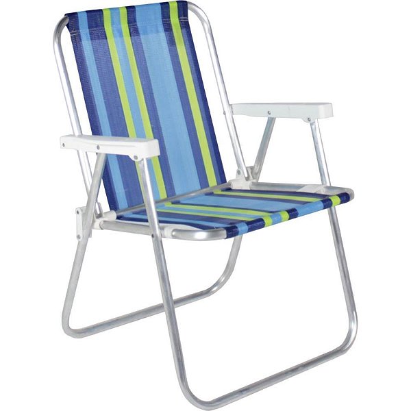 Cadeira p/piscina/praia alta de aluminio 54x54x70 - bel (unidade)