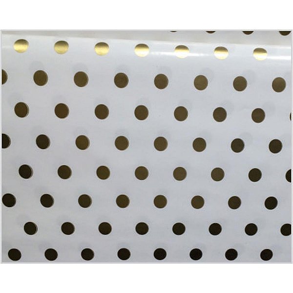 Papel presente bobina couche 60cm.mod.336 bolinhas ouro - v.m.p. (bo-100mts)