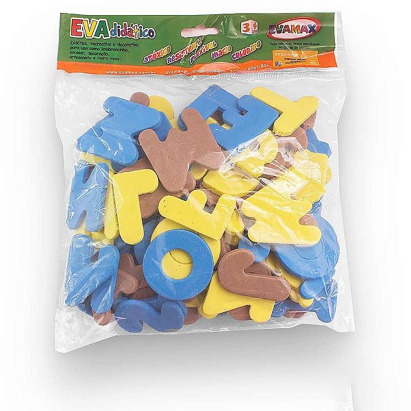 Material didatico eva abc+vogais gd 5mm 5cm. 93pcs - evamax (unidade)