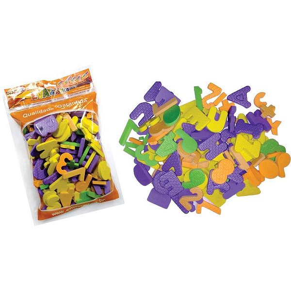 Material didatico eva alfanumerico 5mm 107pc 5x3cm. - evamax (unidade)