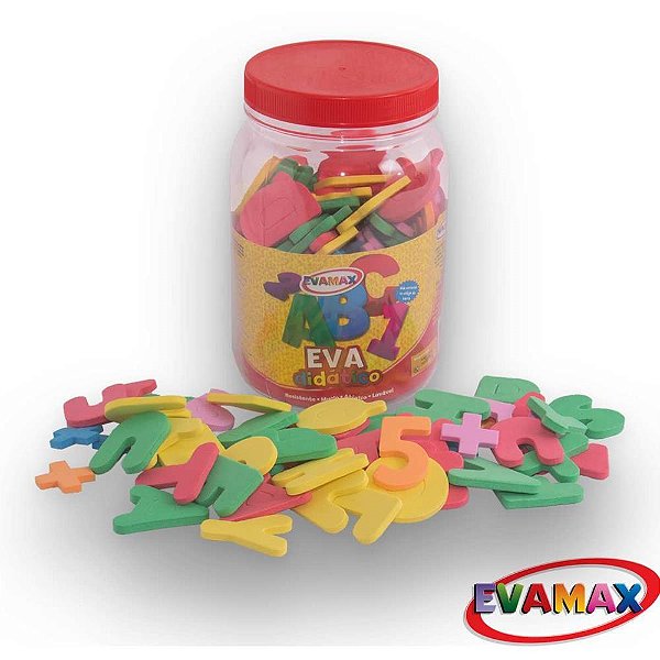 Material didatico eva gd alfan 5mm 5x3cm 138 pc 3abc - evamax (pote)