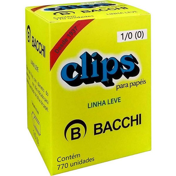 Clipe galvanizado aco 1/0 linha leve c/770 unid. - bacchi (caixa)