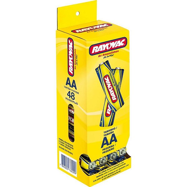 Pilha zinco pequena aa 12 pcts x 4unid. - rayovac (tubo)