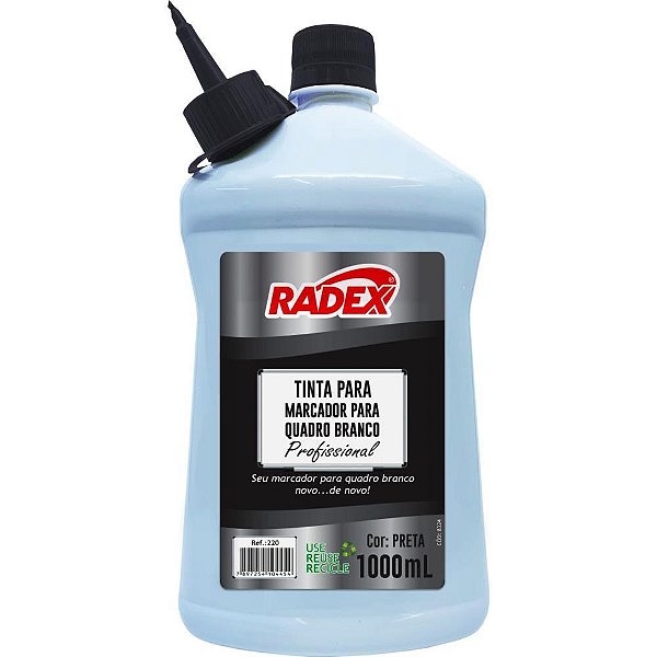 Tinta marcador quadro branco reabastecedor 1000ml preto - radex (unidade)