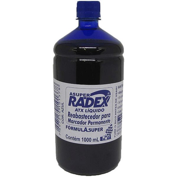Tinta marcador permanente reabastecedor 1000ml azul - radex (unidade)
