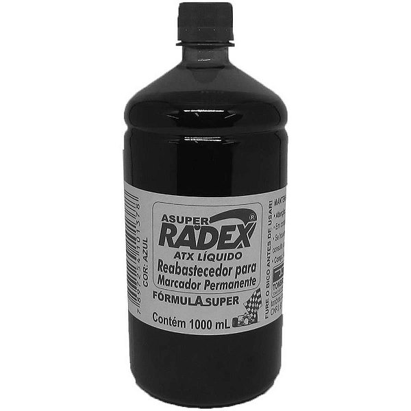 Tinta marcador permanente reabastecedor 1000ml preto - radex (unidade)