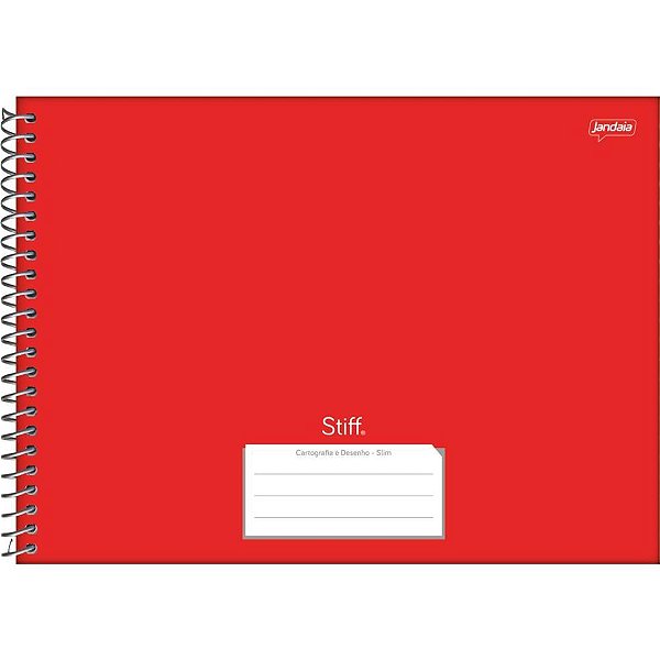 Caderno desenho univ capa dura stiff slim 48fls vermelho - jandaia (pct.c/10)