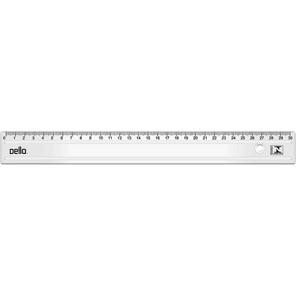 Regua de poliestireno cristal 30cm - dello (pct.c/10)