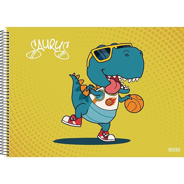 Caderno desenho univ capa dura saurus 60f - animativa (pct.c/05)