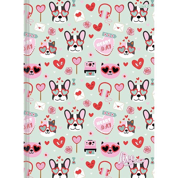 Caderno brochurao capa dura love 80f - animativa (pct.c/05)