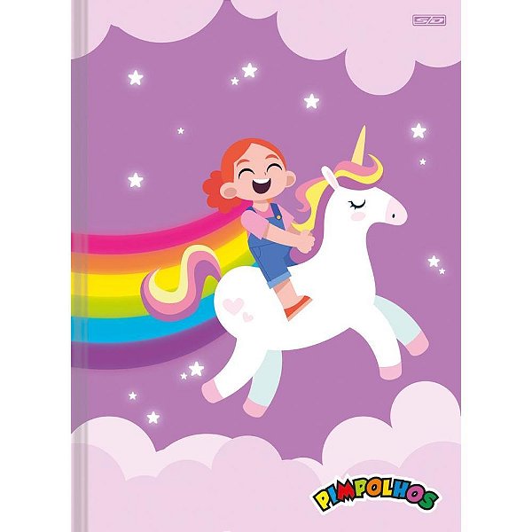 Caderno brochura 1/4 capa dura pimpolhos feminino 96f - animativa (pct.c/05)