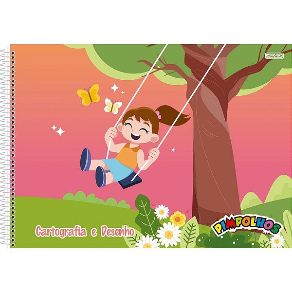 Caderno desenho univ capa dura pimpolhos feminino 60f - animativa (pct.c/05)