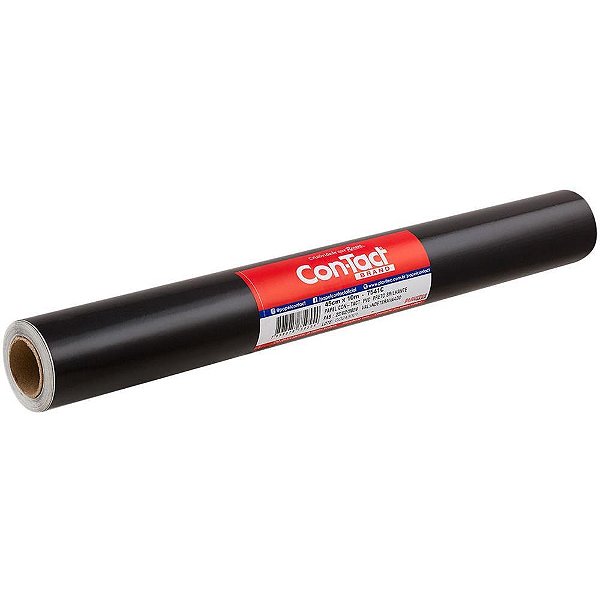Contact liso 45cmx10m brilho preto - contact (rolo)