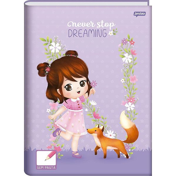 Caderno brochurao sem pauta nina 80fls. - jandaia (pct.c/05)