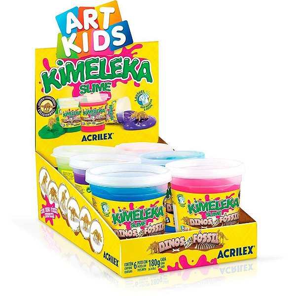 Slime kimeleka dinos fossil 180g (s) - acrilex (cx.c/06)