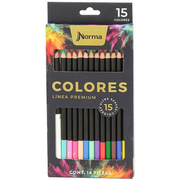 Lapis de cor redondo norma premium 15 cores - maxcril (unidade)