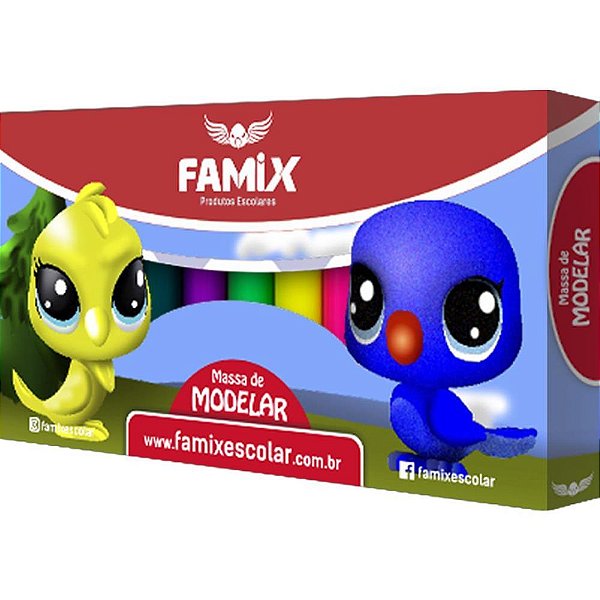 Massa para modelar 12 cores 180g - famix (pct.c/06)