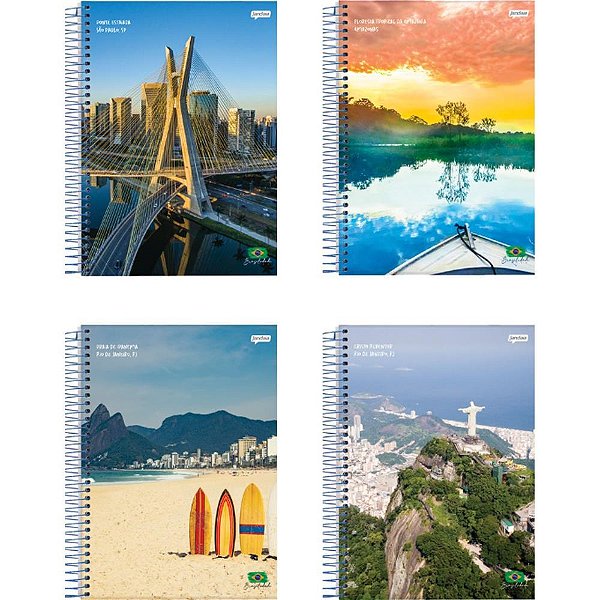 Caderno 20x1 capa dura brasilidade 400fls. - jandaia (pct.c/02)