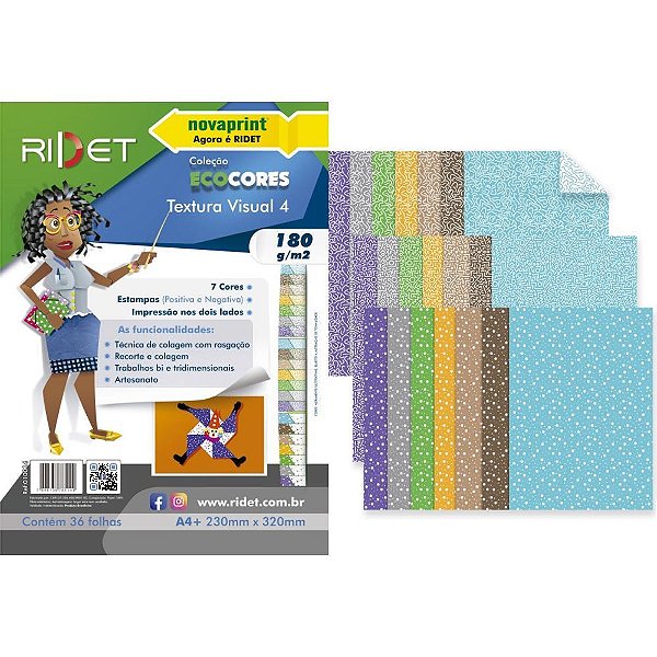 Bloco para educacao artistica textura 4 dec.180g 36f 23x32cm - ridet (pacote)
