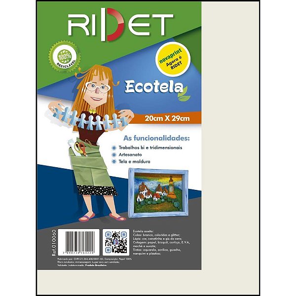 Tela painel para pintura ecotela em folhas 29x20cm - ridet (unidade)