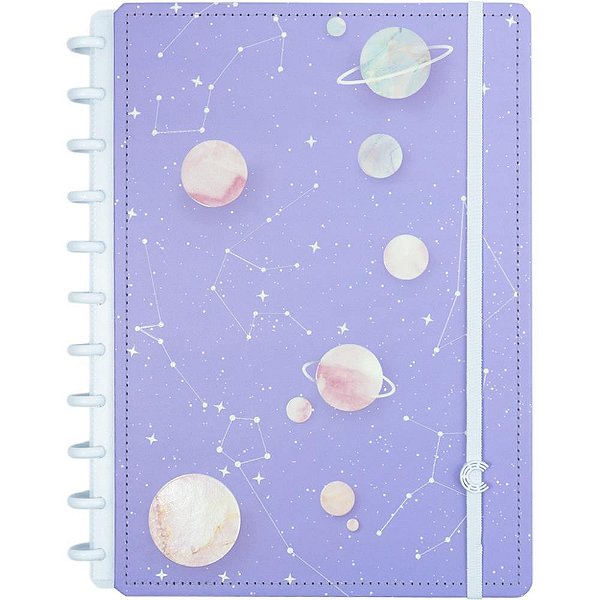 Caderno inteligente grande purple galaxy by gocase 80fls - caderno inteligente (unidade)