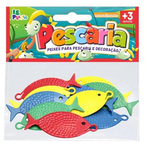 Artigo para festa peixe p/pescaria soprado 9cm s - leplastic (pct.c/10)