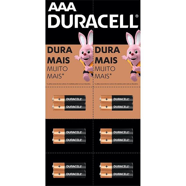 Pilha alcalina palito aaa cartela 6 x 2un - duracell (cartela)
