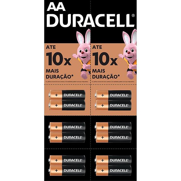 Pilha alcalina pequena aa cartela 6 x 2un - duracell (cartela)