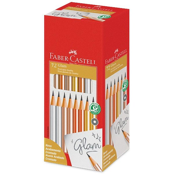 Lapis preto redondo ecolapis grafite glam - faber-castell (cx.c/72)