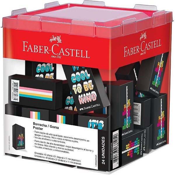 Borracha colorida poster preta - faber-castell (dp.c/24)