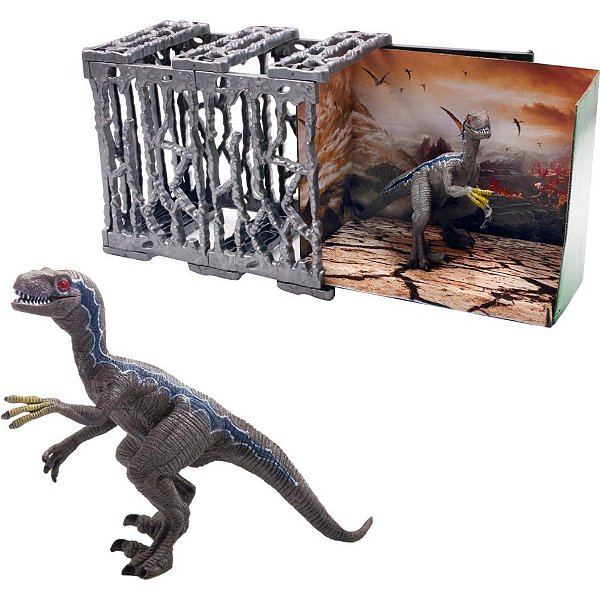Dinossauro dino na jaula c/movimento - pica pau (unidade)