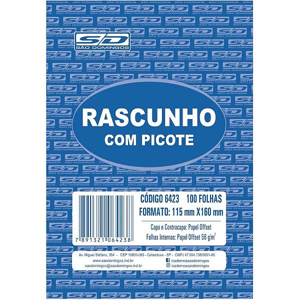 Bloco para rascunho c/picote e grampo 100f.115x160 - animativa (pct.c/20)