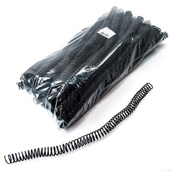Espiral para caderno 14mm preto c/100un. p/80fls. - plastyline (pacote)