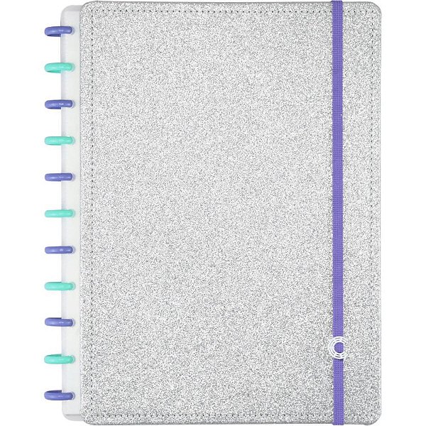 Caderno inteligente grande lets glitter silver 2.0 80fls. - caderno inteligente (unidade)