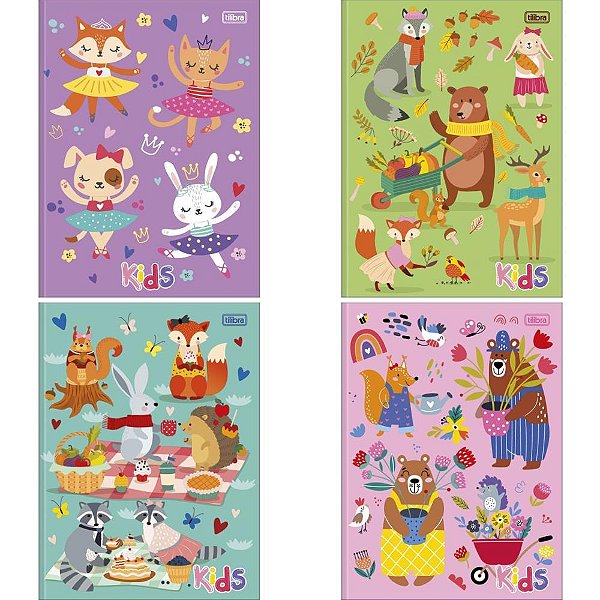 Caderno brochurao capa dura kids 96fls. feminino - tilibra (pct.c/05)