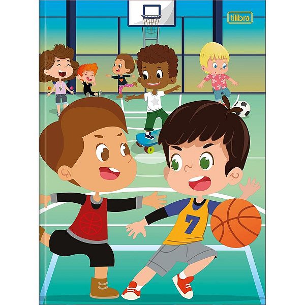 Caderno brochurao capa dura kids 96fls. masculino - tilibra (pct.c/05)