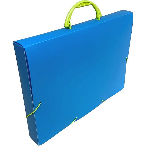 Maleta plastica com alca oficio full color azul - dello (unidade)