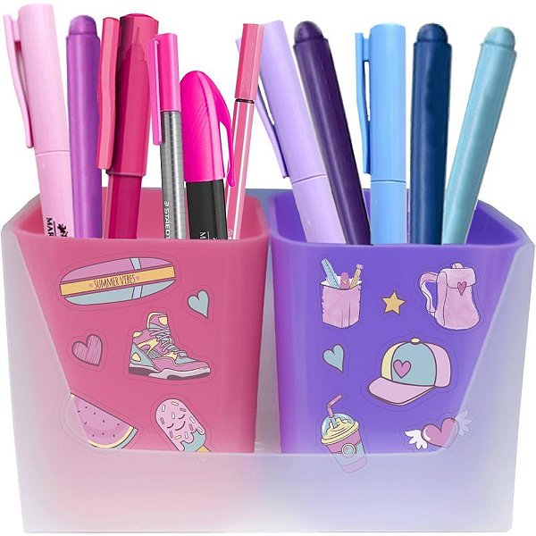 Acessorio para mesa kit duo full color rosa/roxo - dello (unidade)