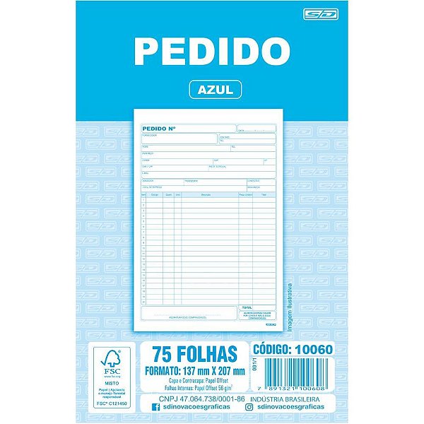Impresso talao de pedido 1/18 1 via 75 folhas - animativa (pct.c/10)