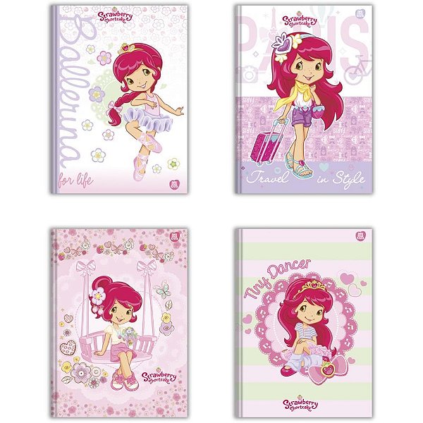 Caderno brochurao capa dura moranguinho 80f - animativa (pct.c/05)