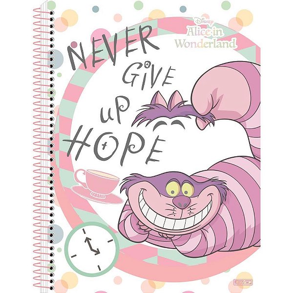 Caderno 10x1 capa dura alice in wonderland 160f - animativa (pct.c/04)