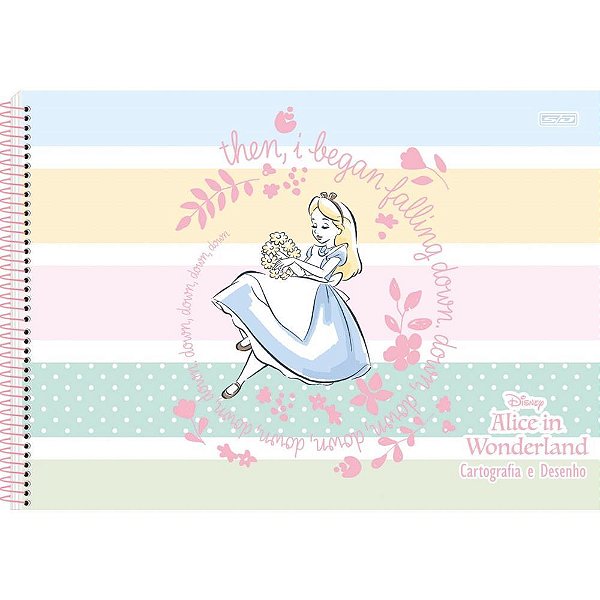 Caderno desenho univ capa dura alice in wonderland 60f - animativa (pct.c/05)