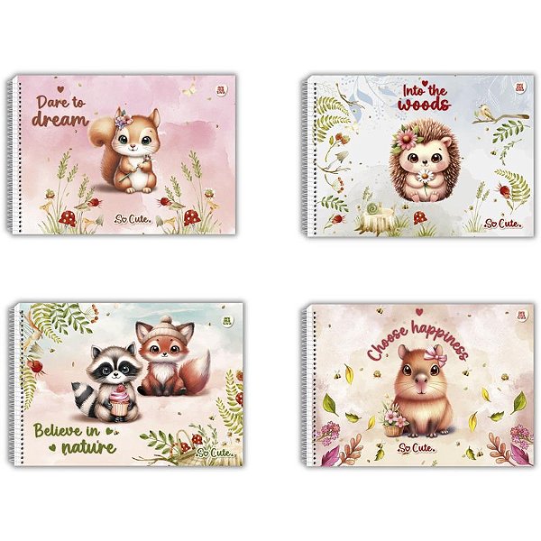 Caderno desenho univ capa dura so cute 60f - animativa (pct.c/05)