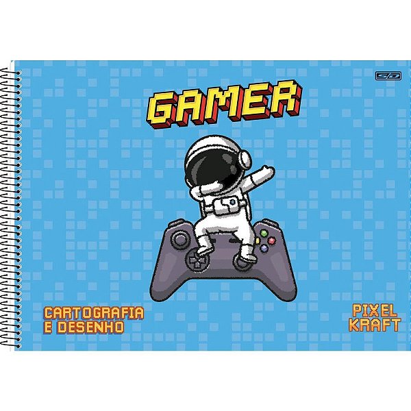 Caderno desenho univ capa dura pixel kraft 60f - animativa (pct.c/05)