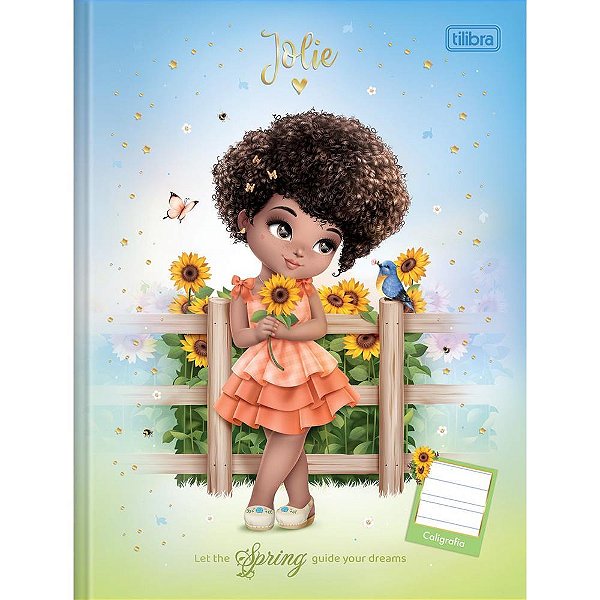 Caderno caligrafia capa dura jolie 40fls. brochura vert. - tilibra (pct.c/05)